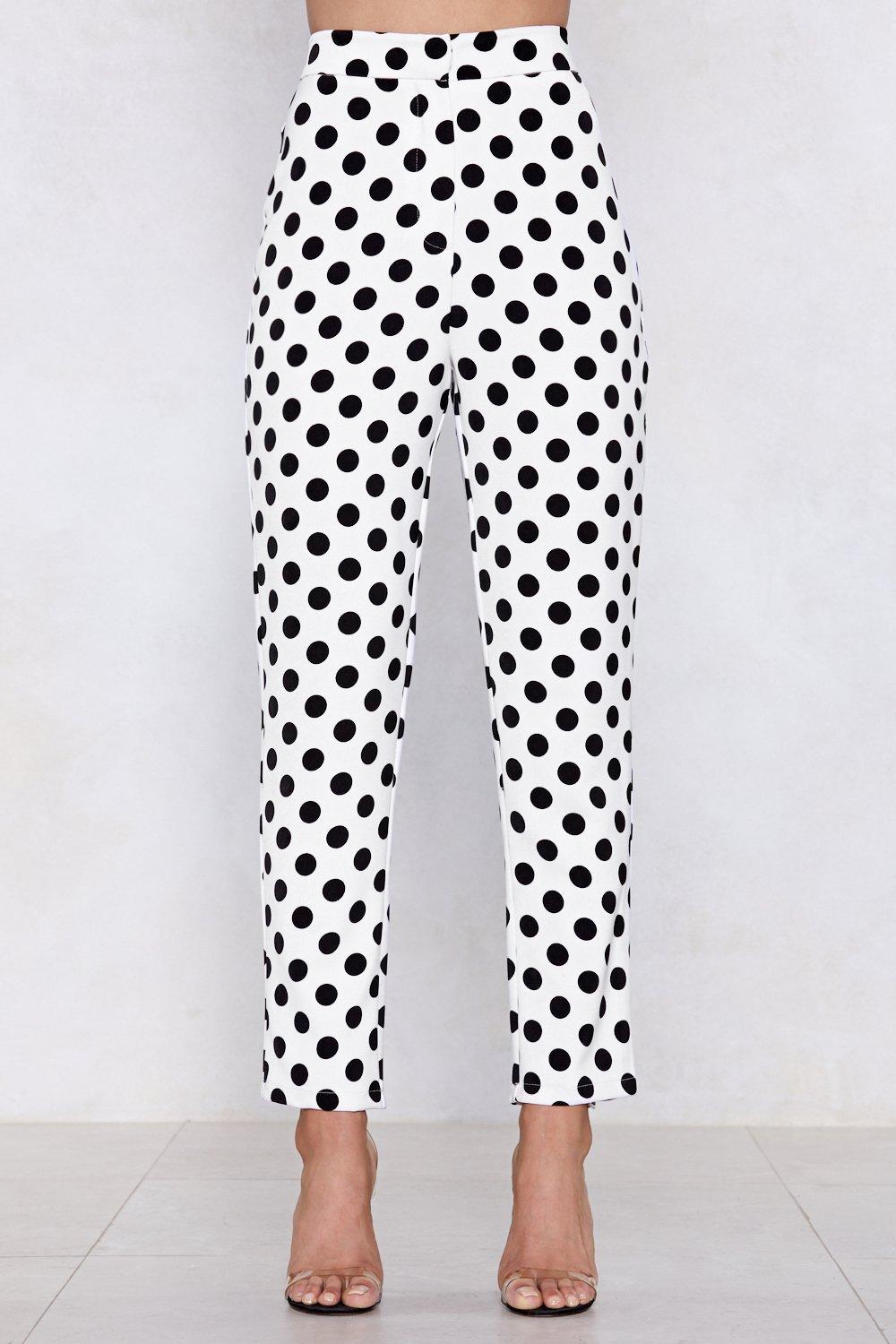 large polka dot pants