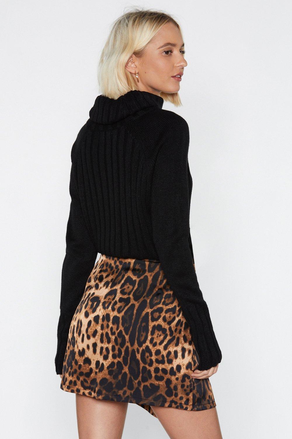 Nasty gal leopard wrap cheap skirt