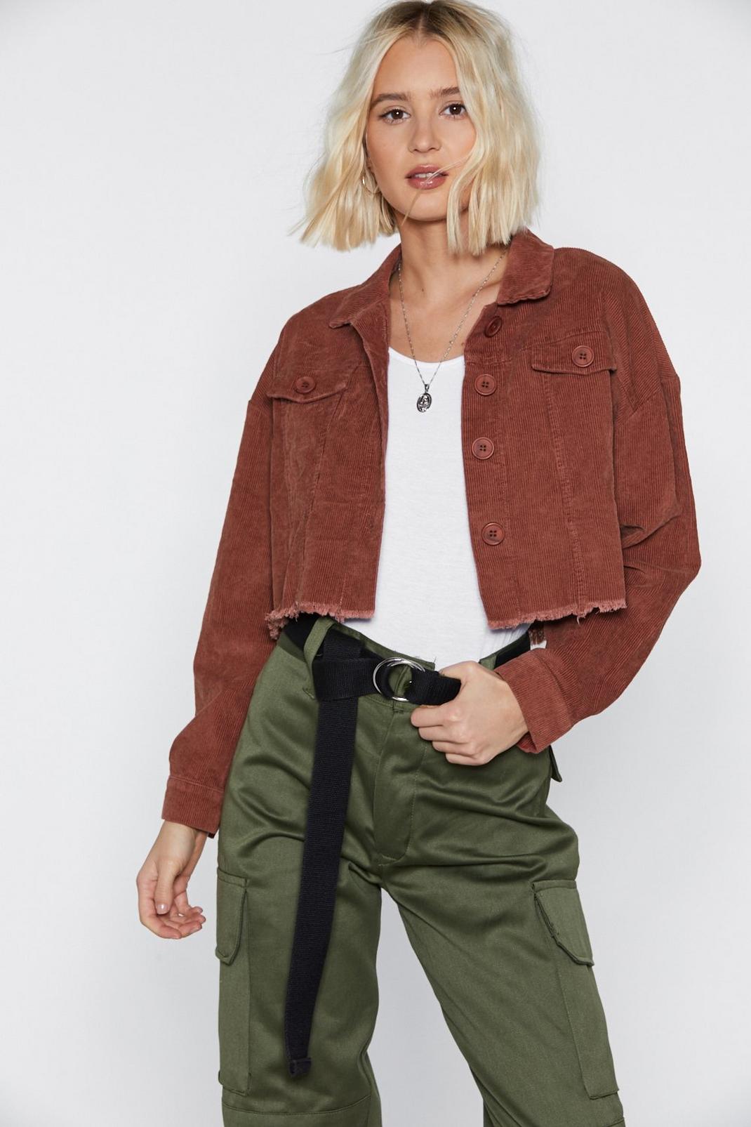 Oh Corduroy Cropped Jacket, Rust image number 1