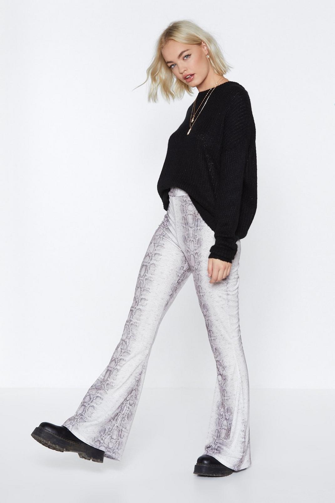 Whatever It Snakes Flare Trousers image number 1