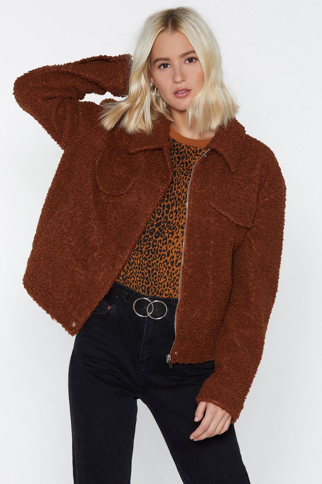I Feel Love Faux Shearling Jacket image number 1