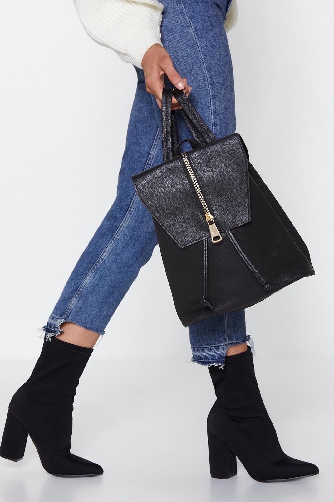 WANT Faux Leather Zip Backpack | Nasty Gal