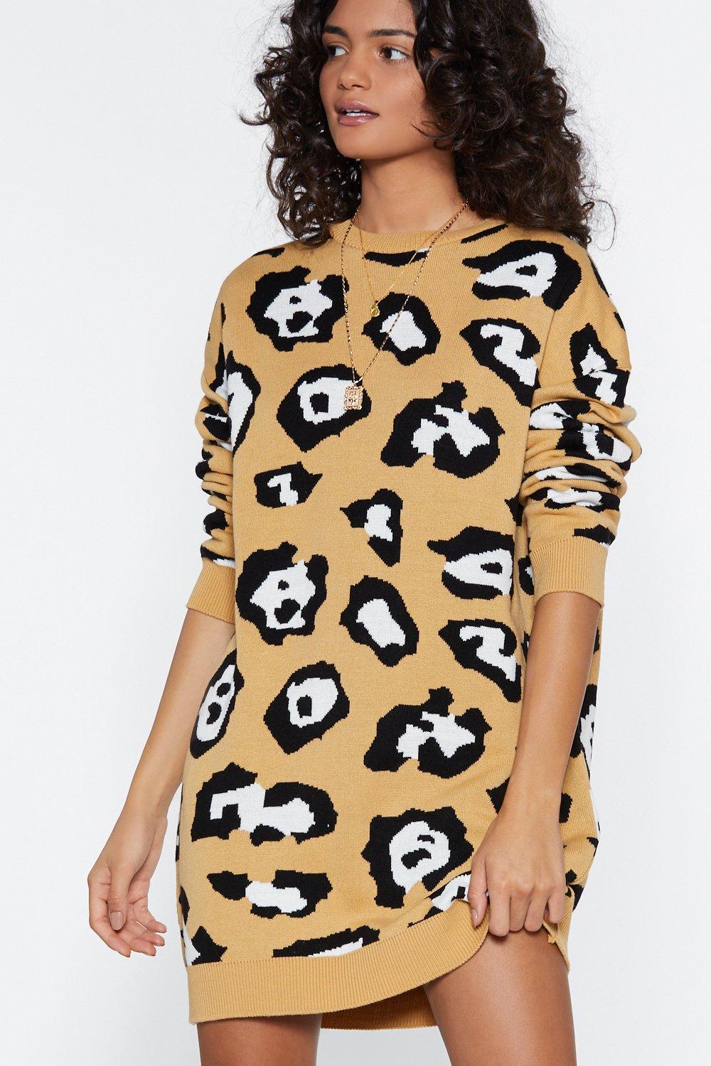 Leopard sweater dress clearance