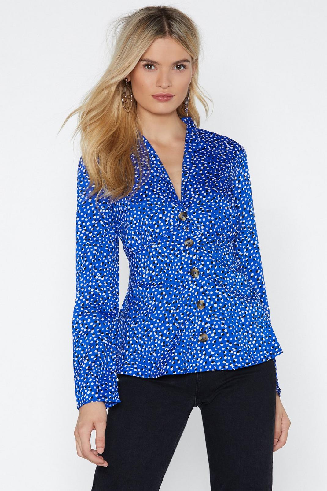 Button-Down to Funky Town Polka Dot Blouse image number 1