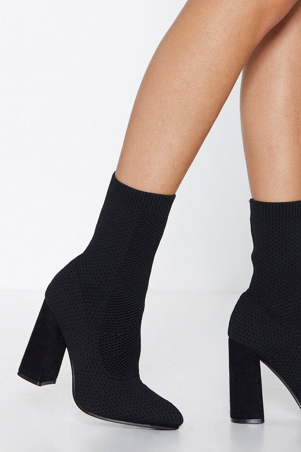 womens black sock boots