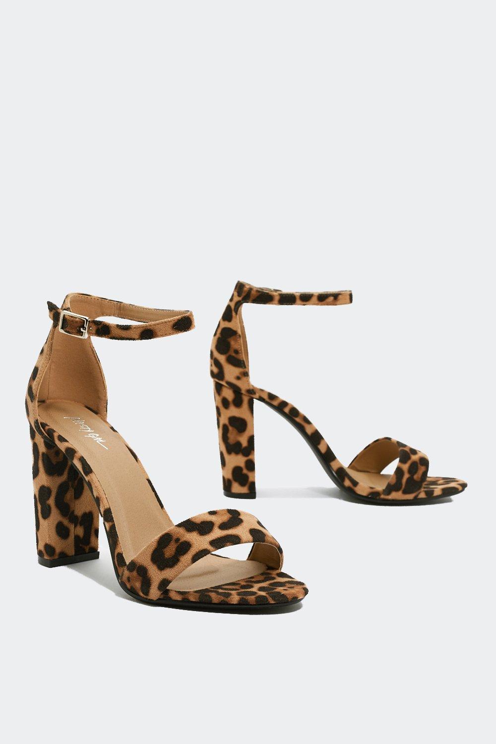 Leopard print clearance sandals block heel