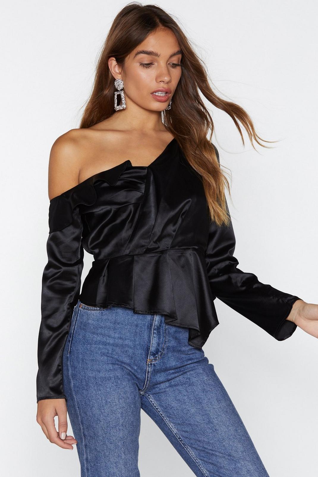 Slick Back and Relax Satin Top image number 1