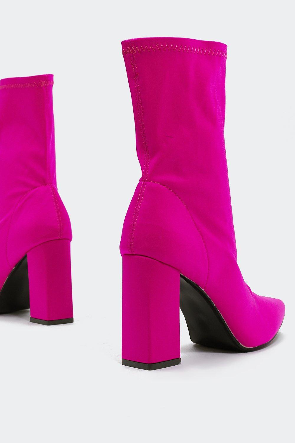 Toxic Pink Lycra Sock Boot