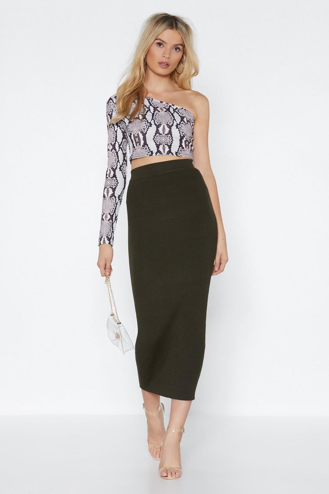 Rib You into Shape Midi Skirt image number 1