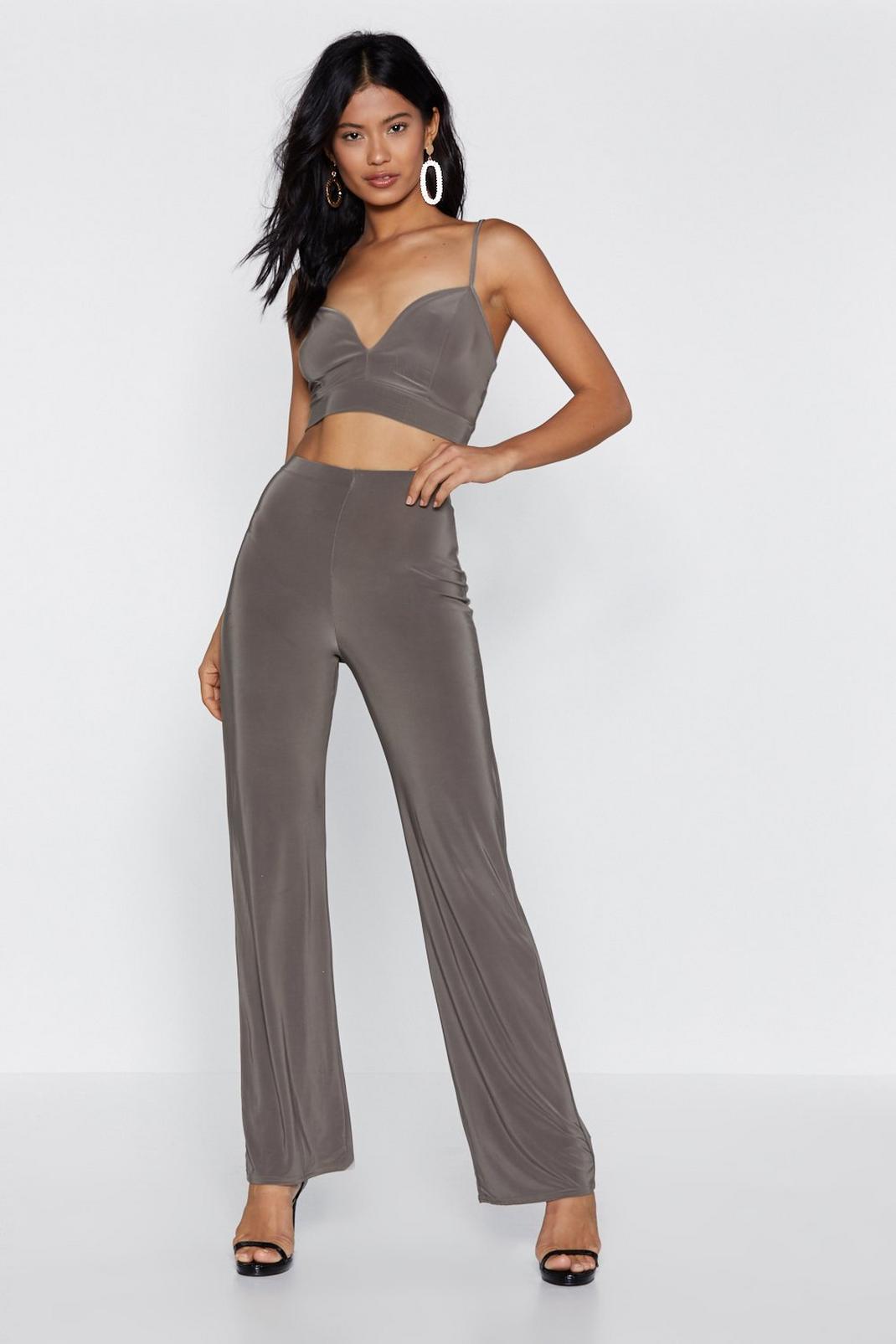 Khaki Work Together Bra Top and Trousers Set image number 1