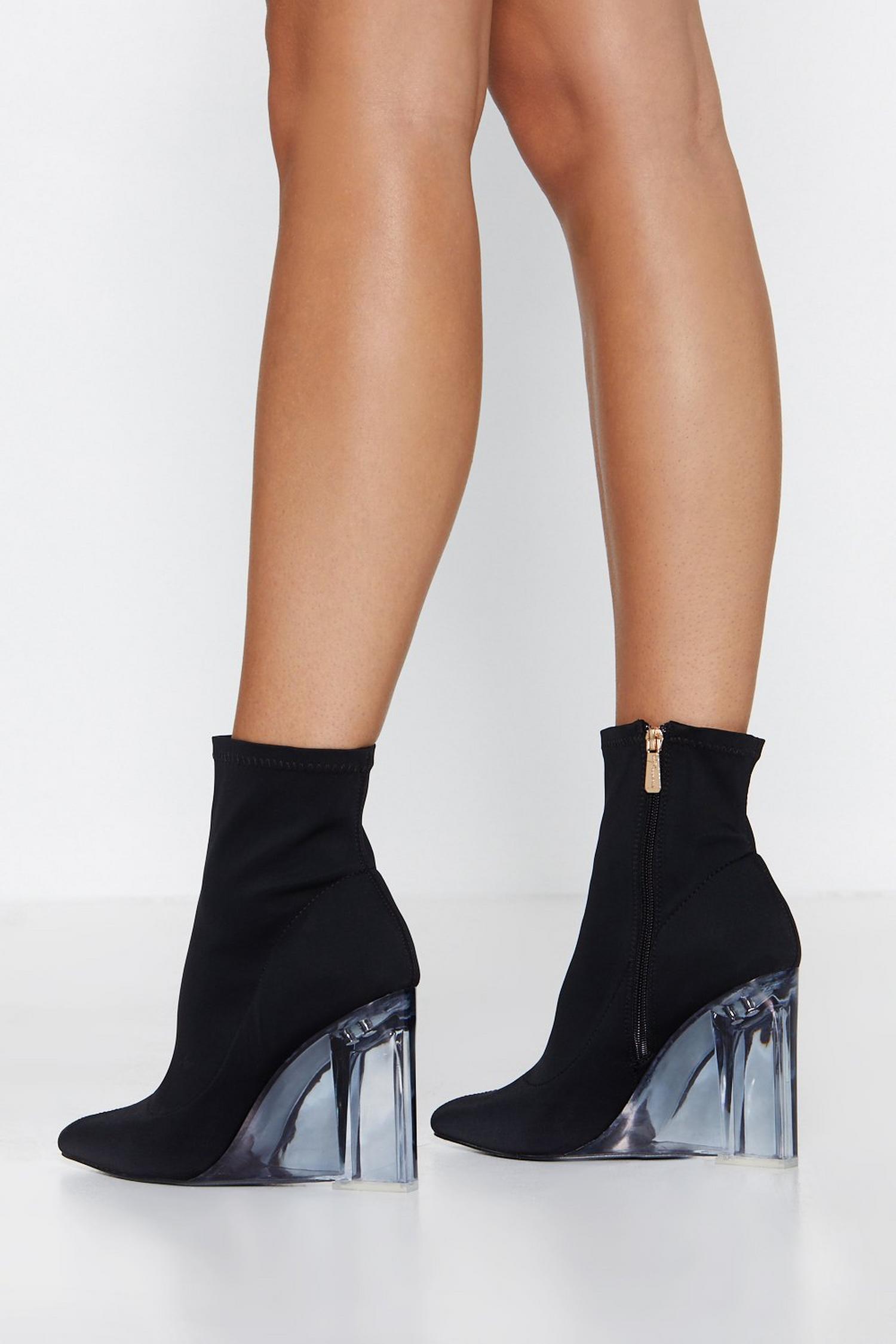 3 inch heel sock boot