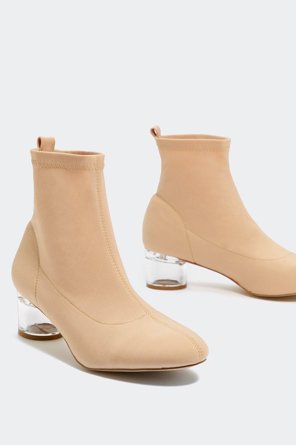 glass heel boots