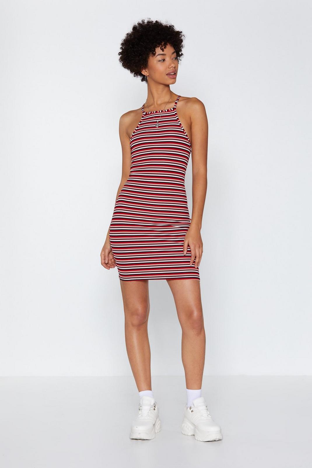 Set Yourself Straight Striped Dress image number 1