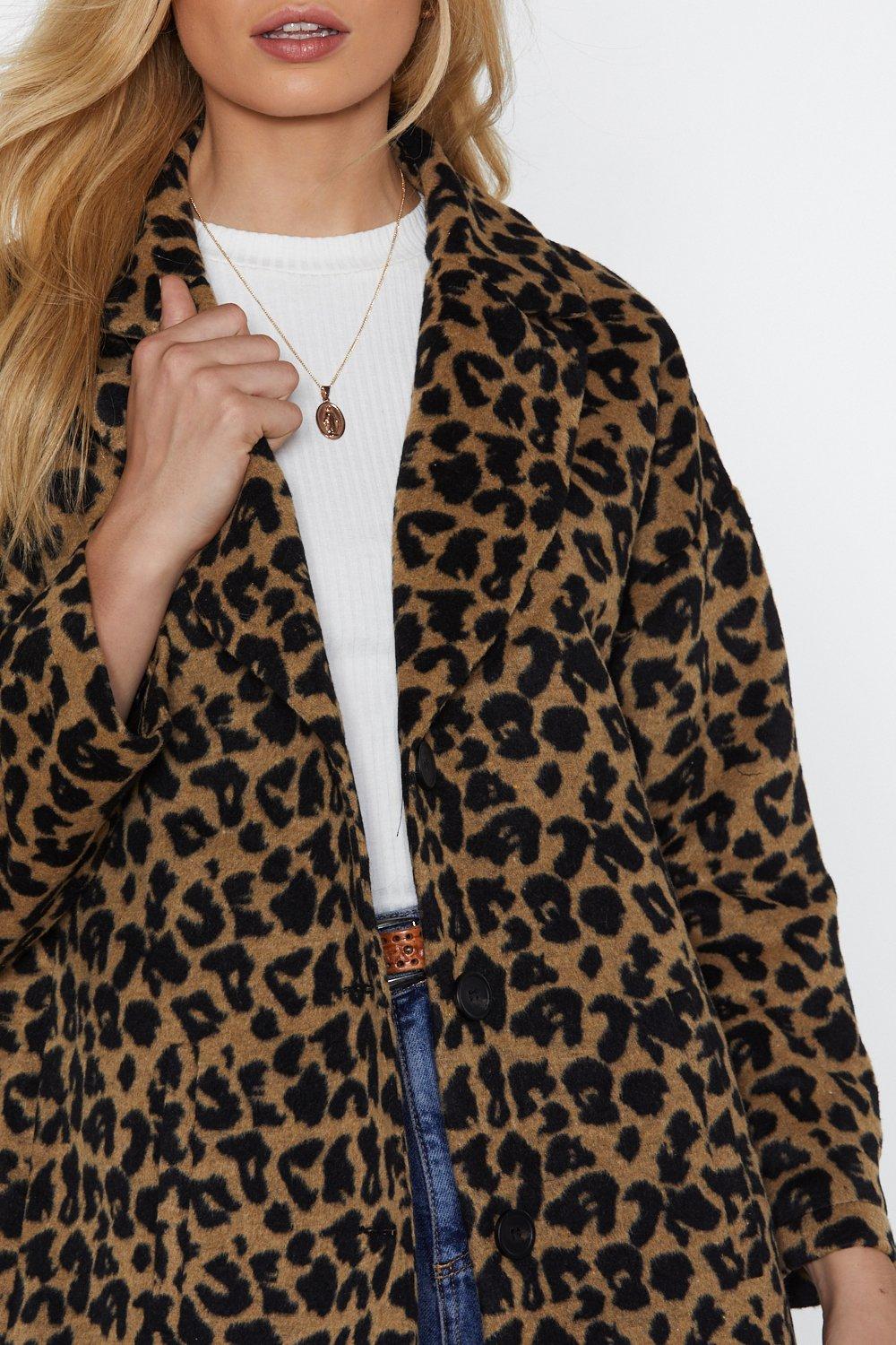 Leopard print cheap longline jacket