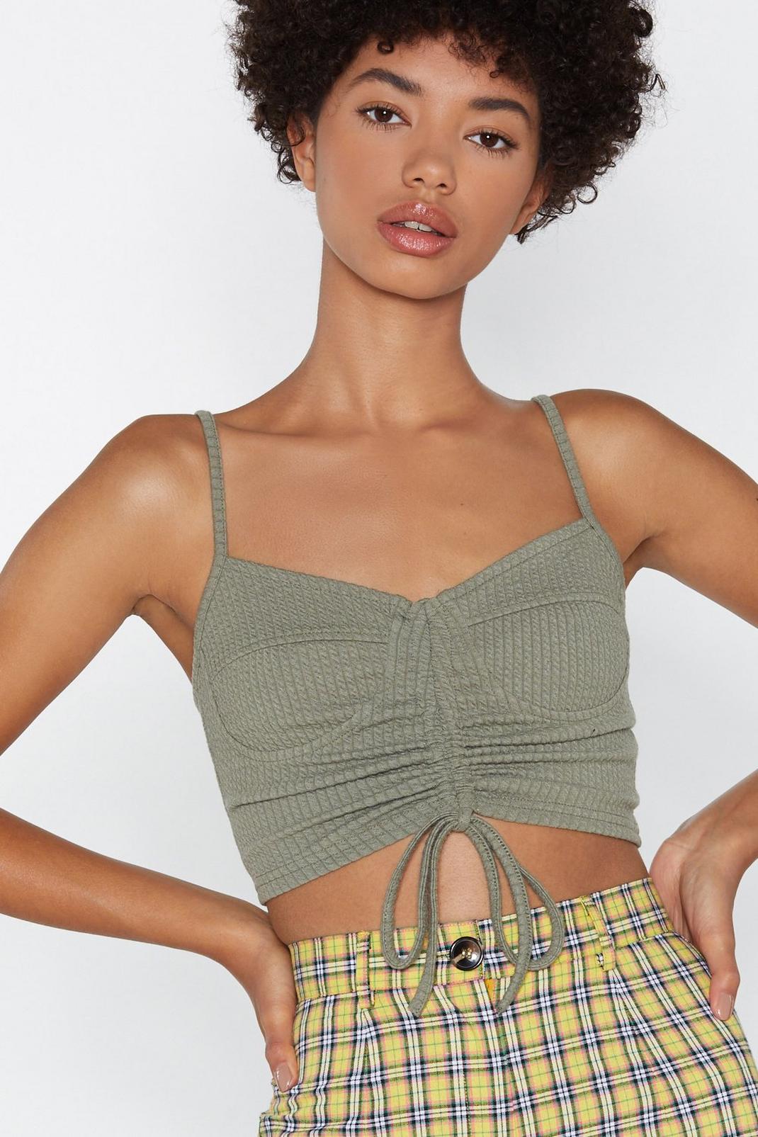 Grab a Cup Ruched Crop Top image number 1