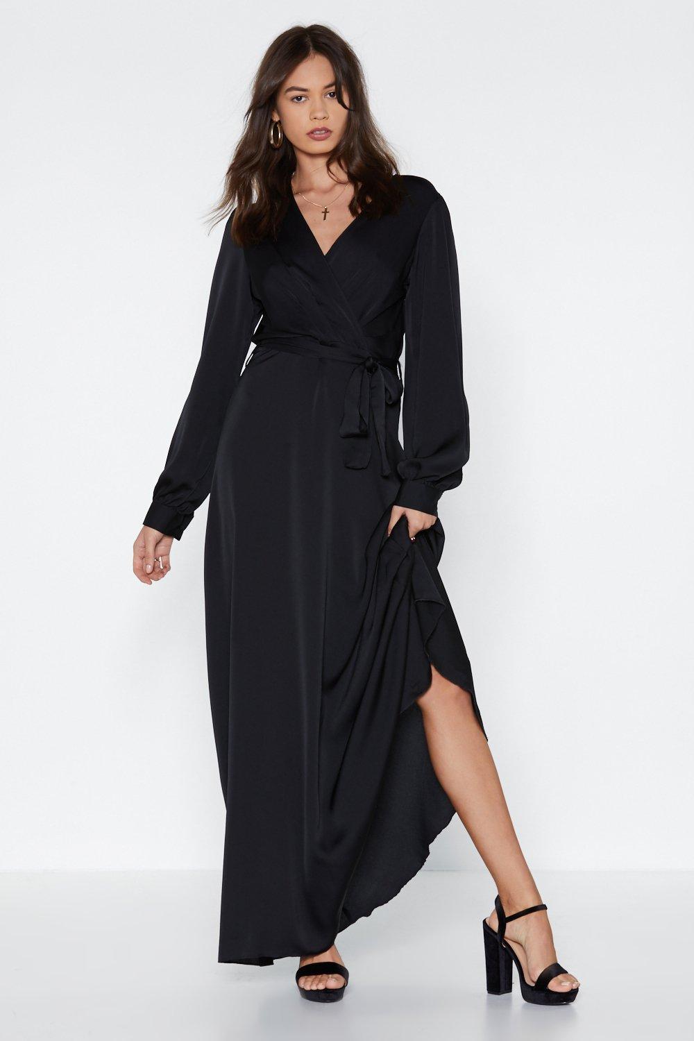 black silk maxi dress