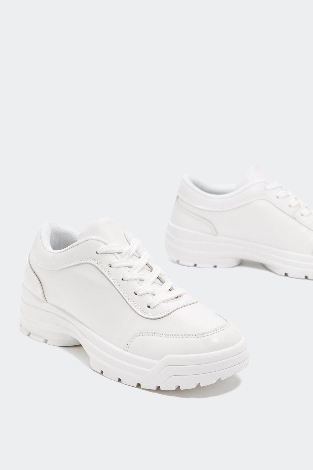 all white chunky sneakers