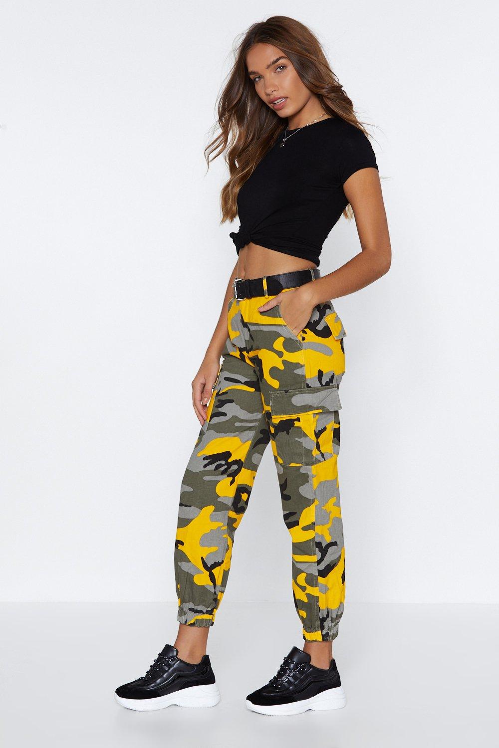 mustard cargo pants