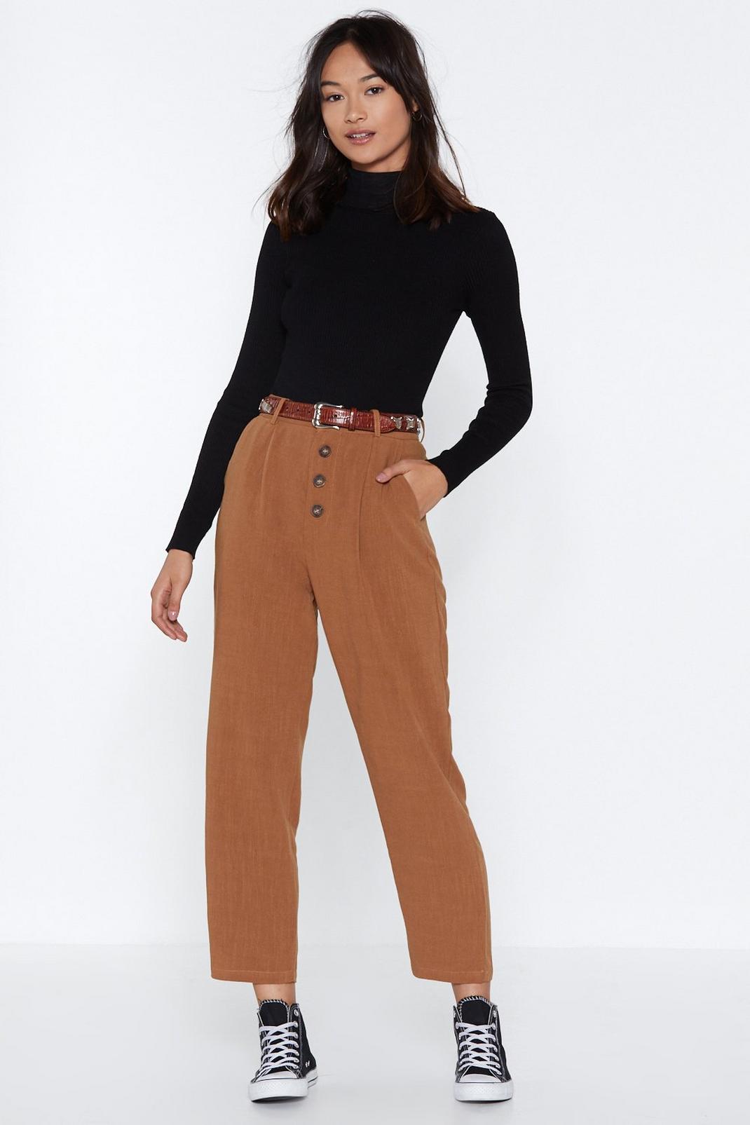 Sooner or Taper High-Waisted Trousers image number 1