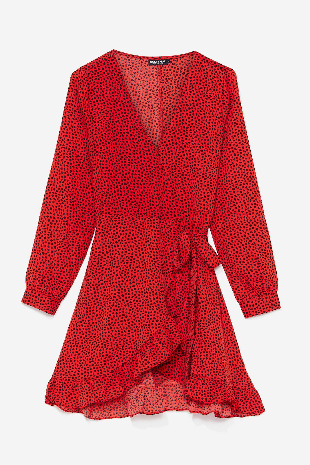 Red You're Spot On Spotty Wrap Dress image number 1