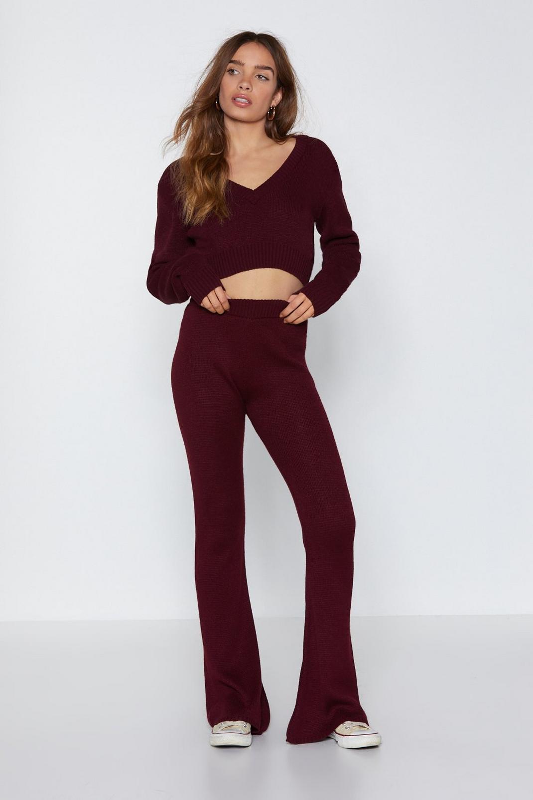 Are You into Knit Flare Trousers image number 1