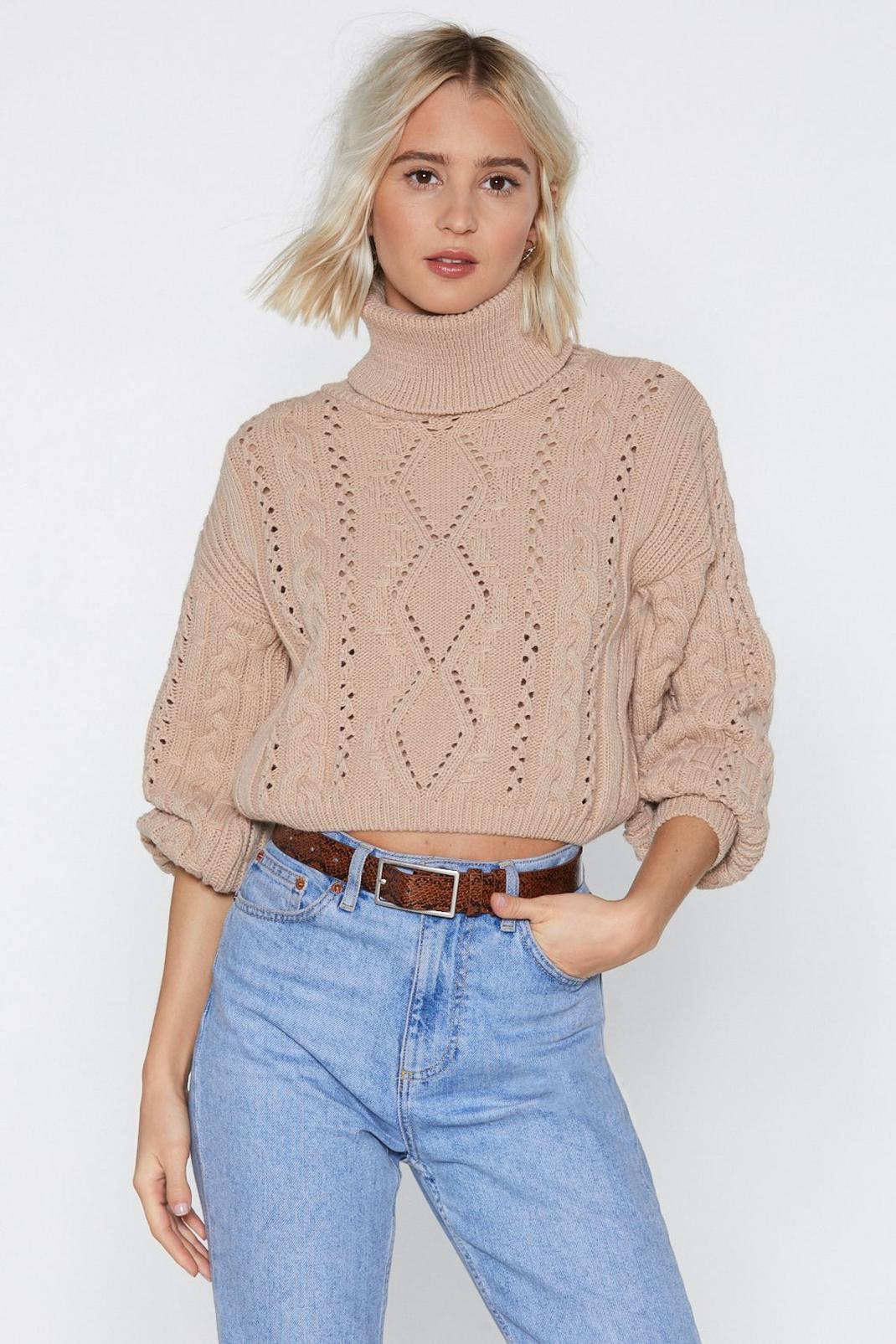 Knit's Not Right But Knit's Okay Cable Sweater image number 1