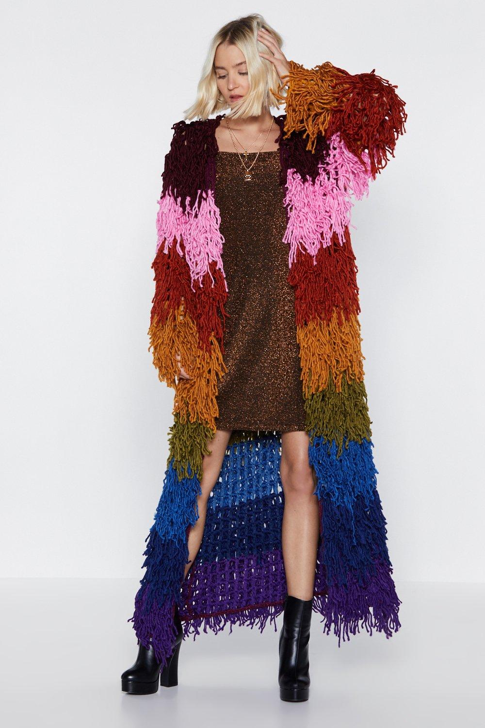 shaggy rainbow jacket