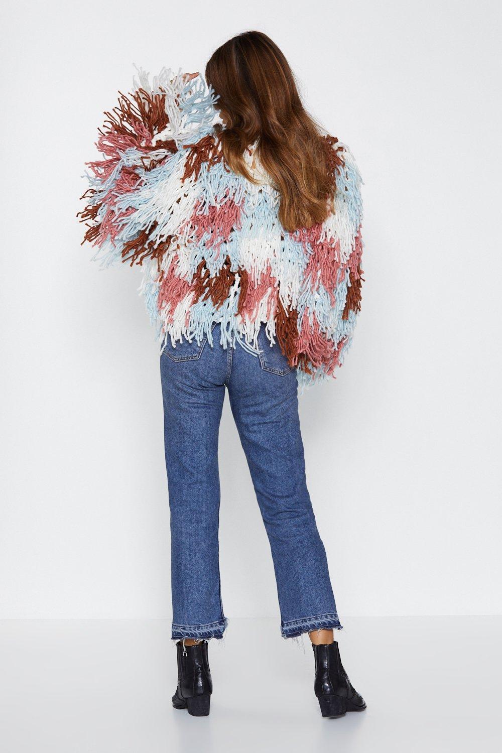 Multi shaggy cardigan hotsell