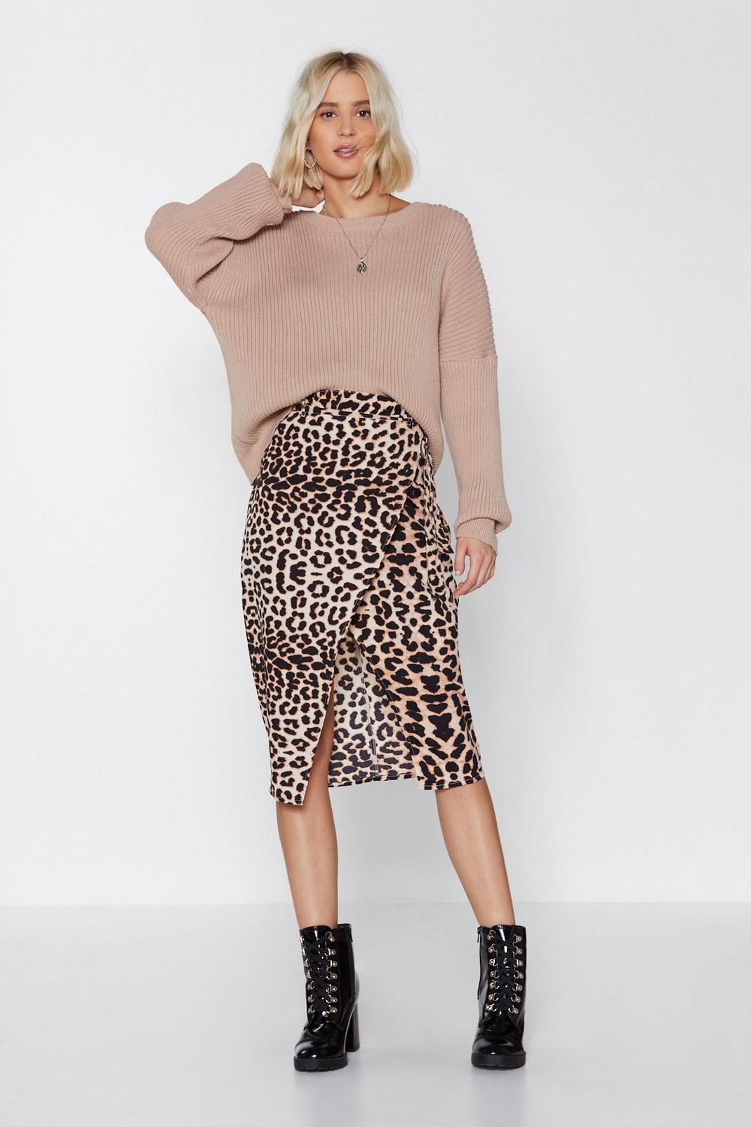 Check Meowt Leopard Wrap Skirt image number 1