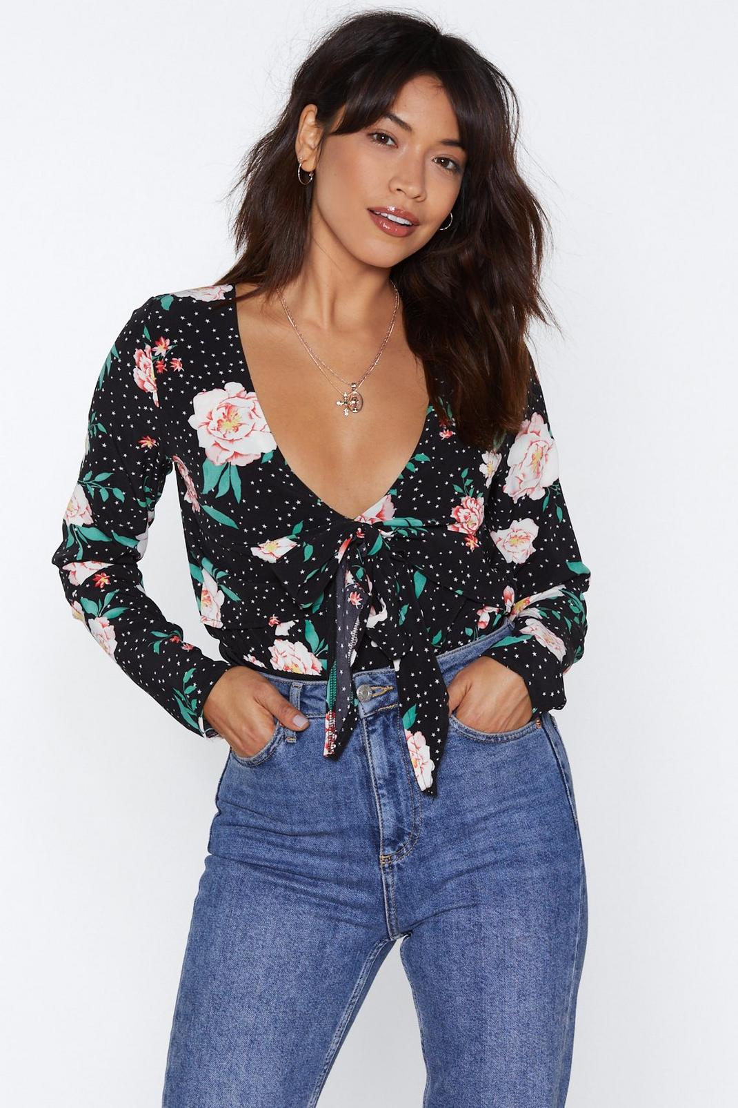 It's In Your Nature Floral Bodysuit image number 1