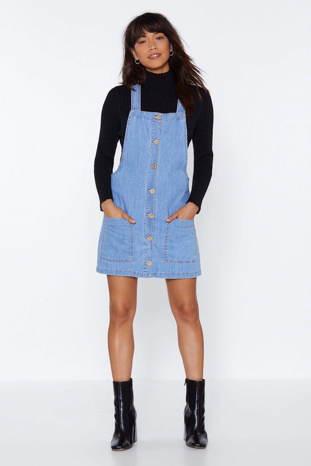 light denim pinafore dress