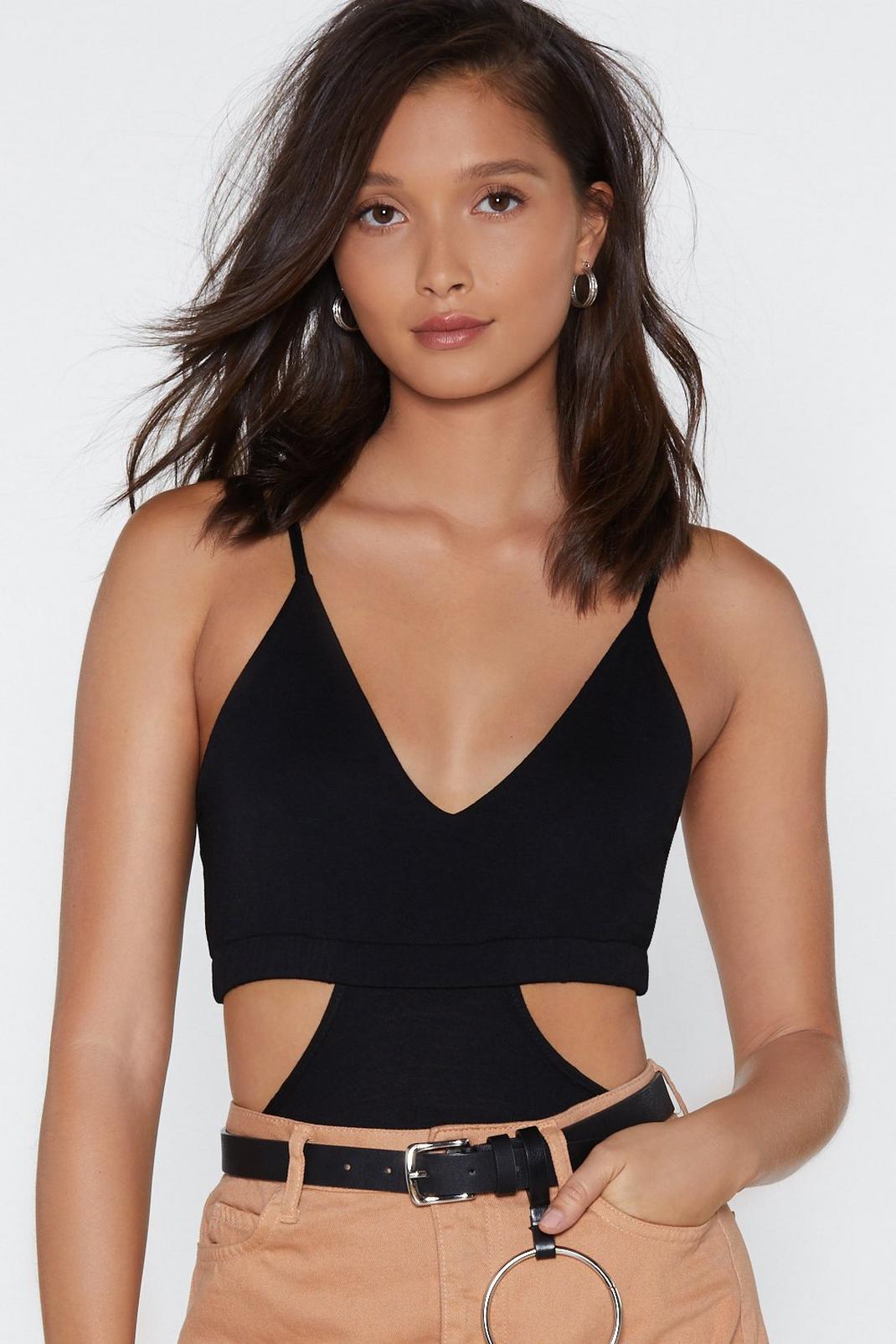Black Every Piece of Me Cut-Out Bodysuit image number 1