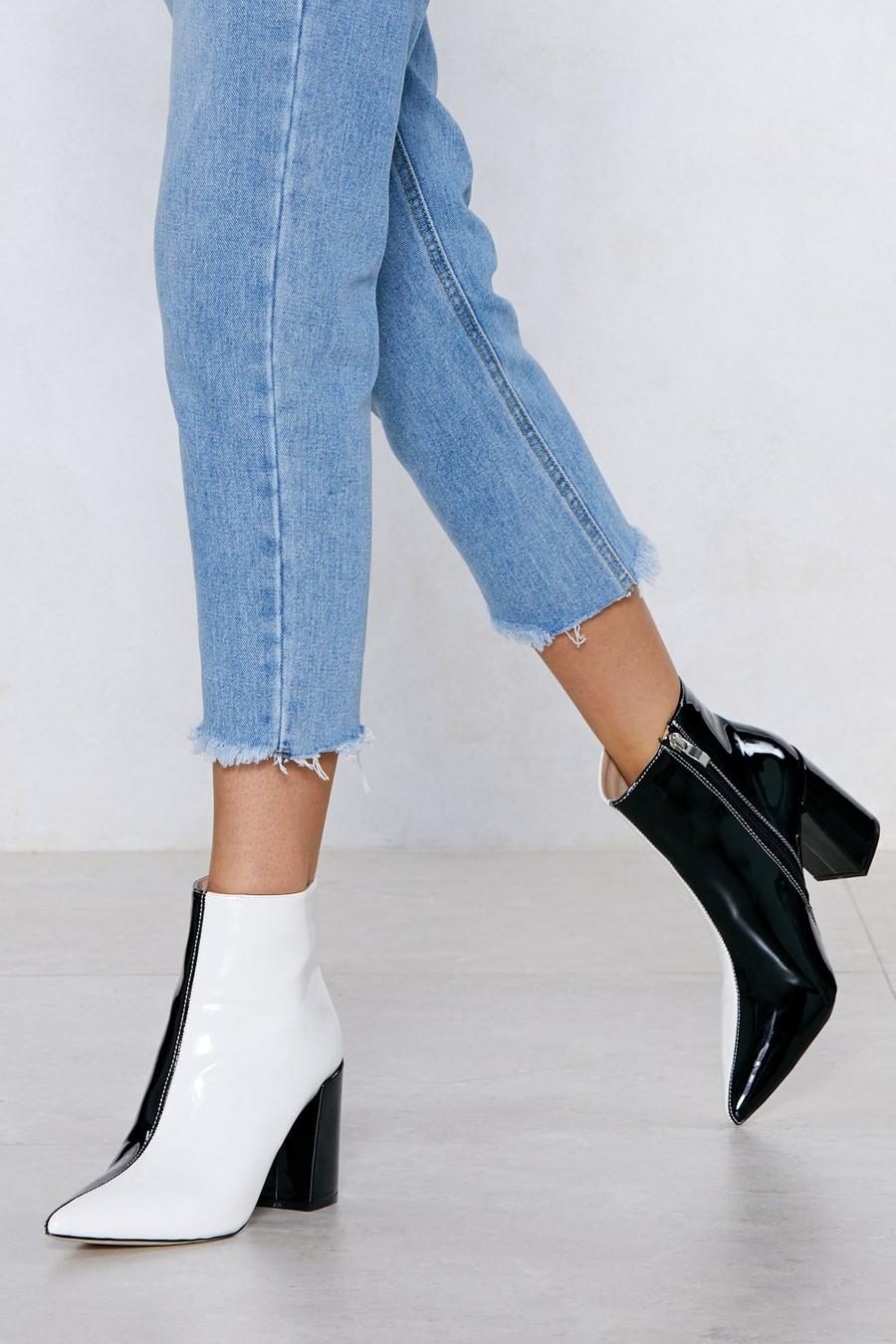 Two Tone Pointed Heeled Boots
