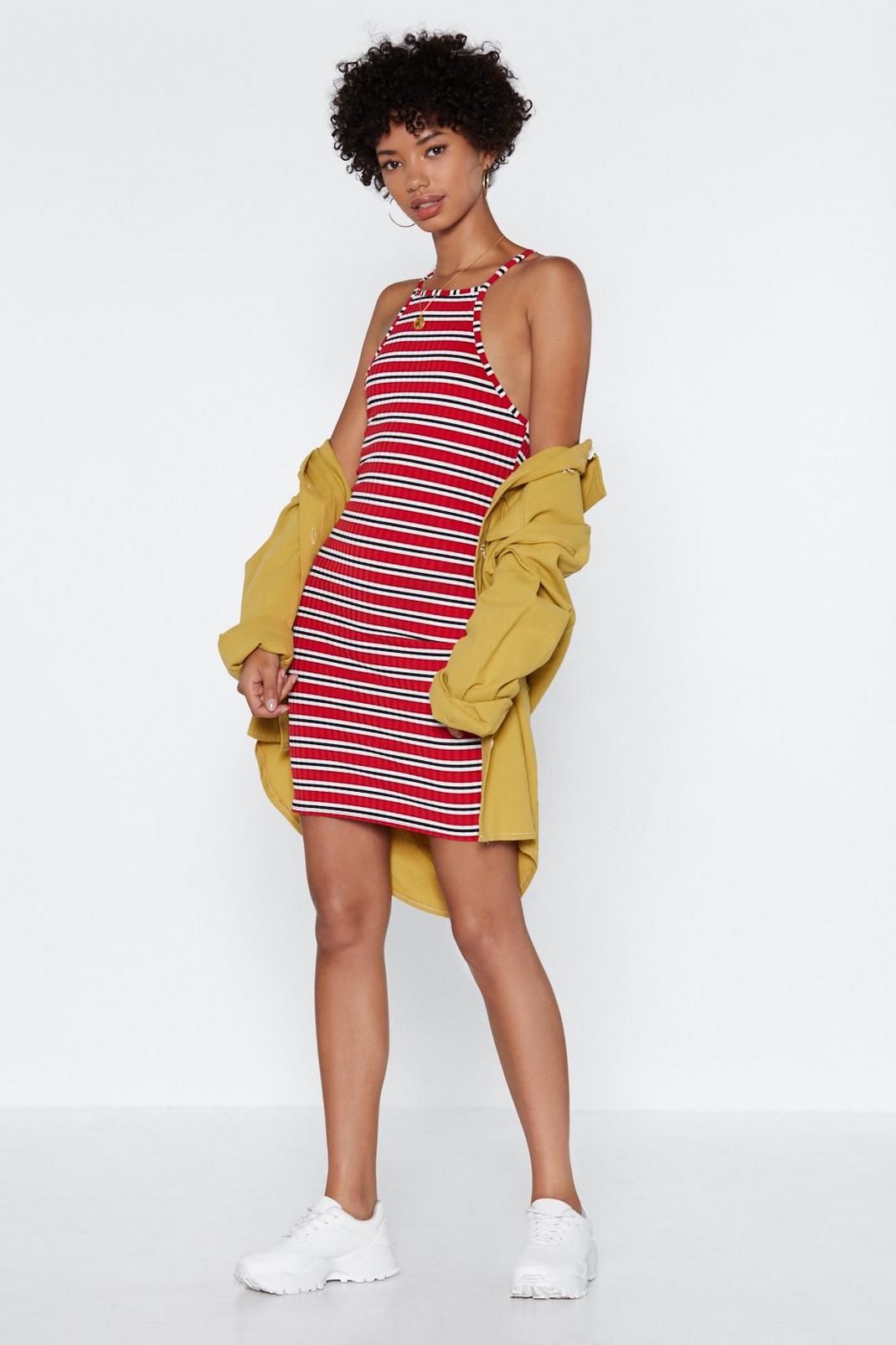 Set Yourself Straight Striped Dress image number 1