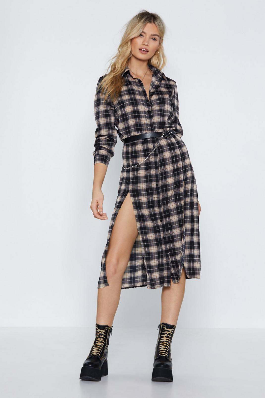 Only Love Can Shirt Like This Tartan Dress image number 1