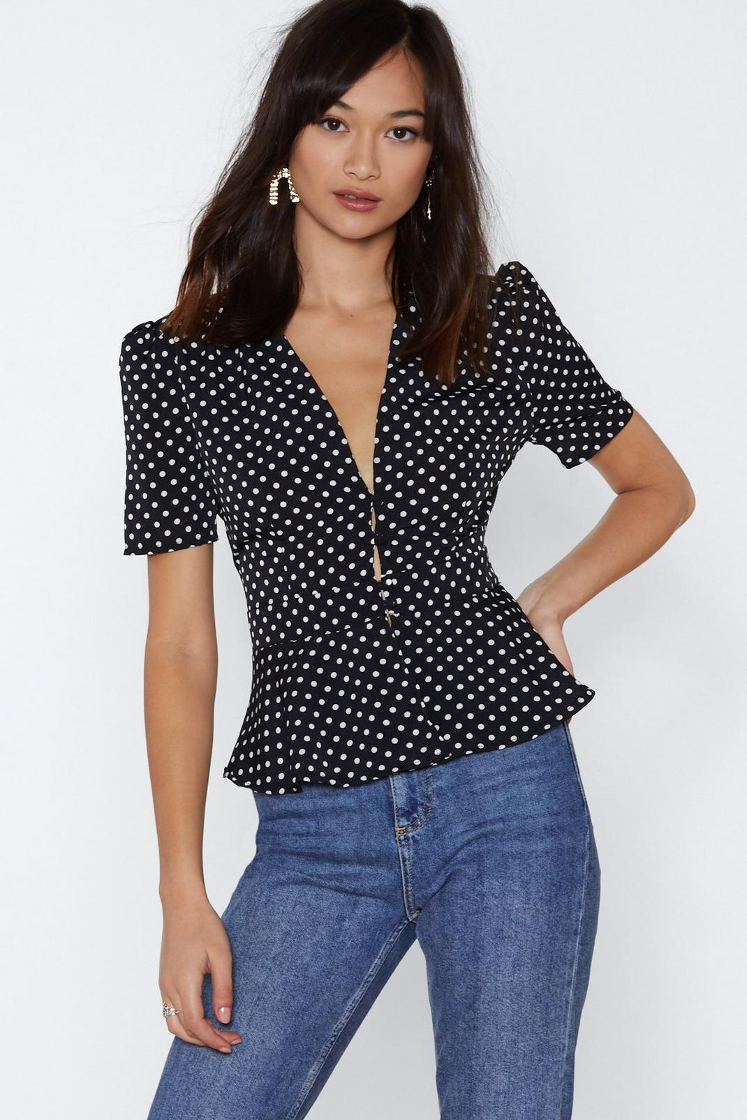 Spot in the Name of Love Polka Dot Top image number 1