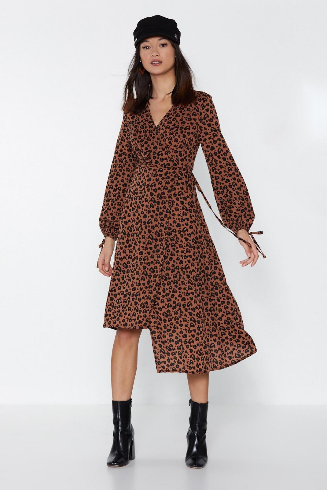 Copycat Leopard Wrap Dress image number 1