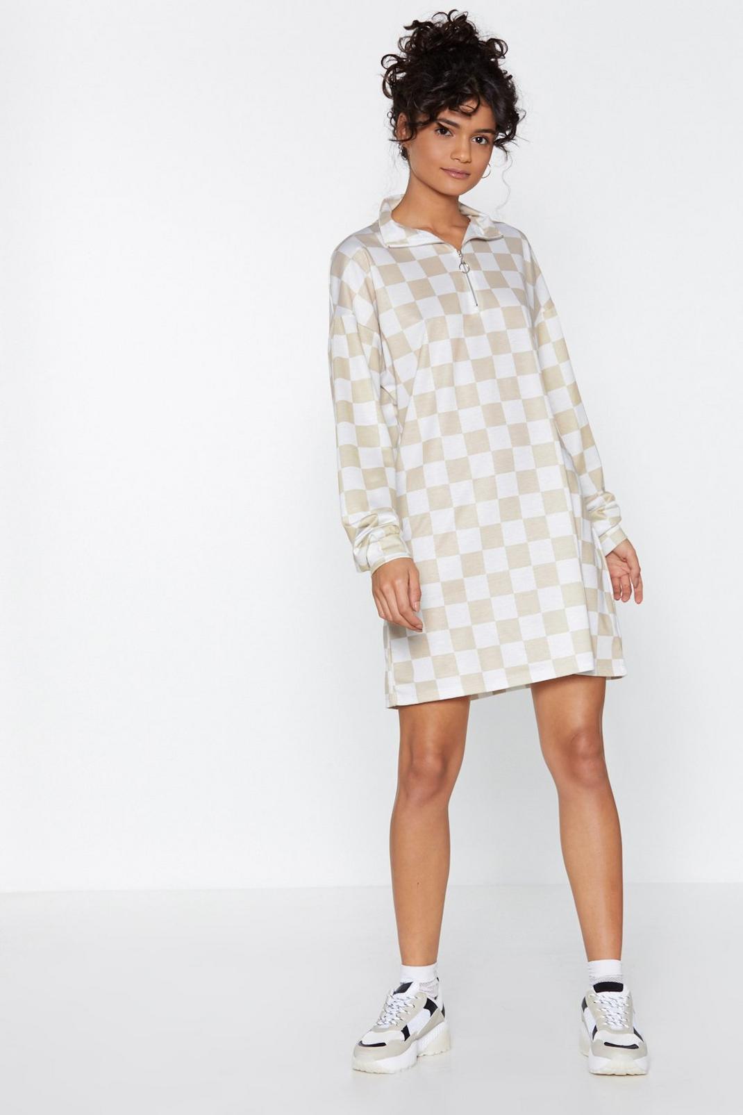 Checker Believe It Sweater Dress image number 1