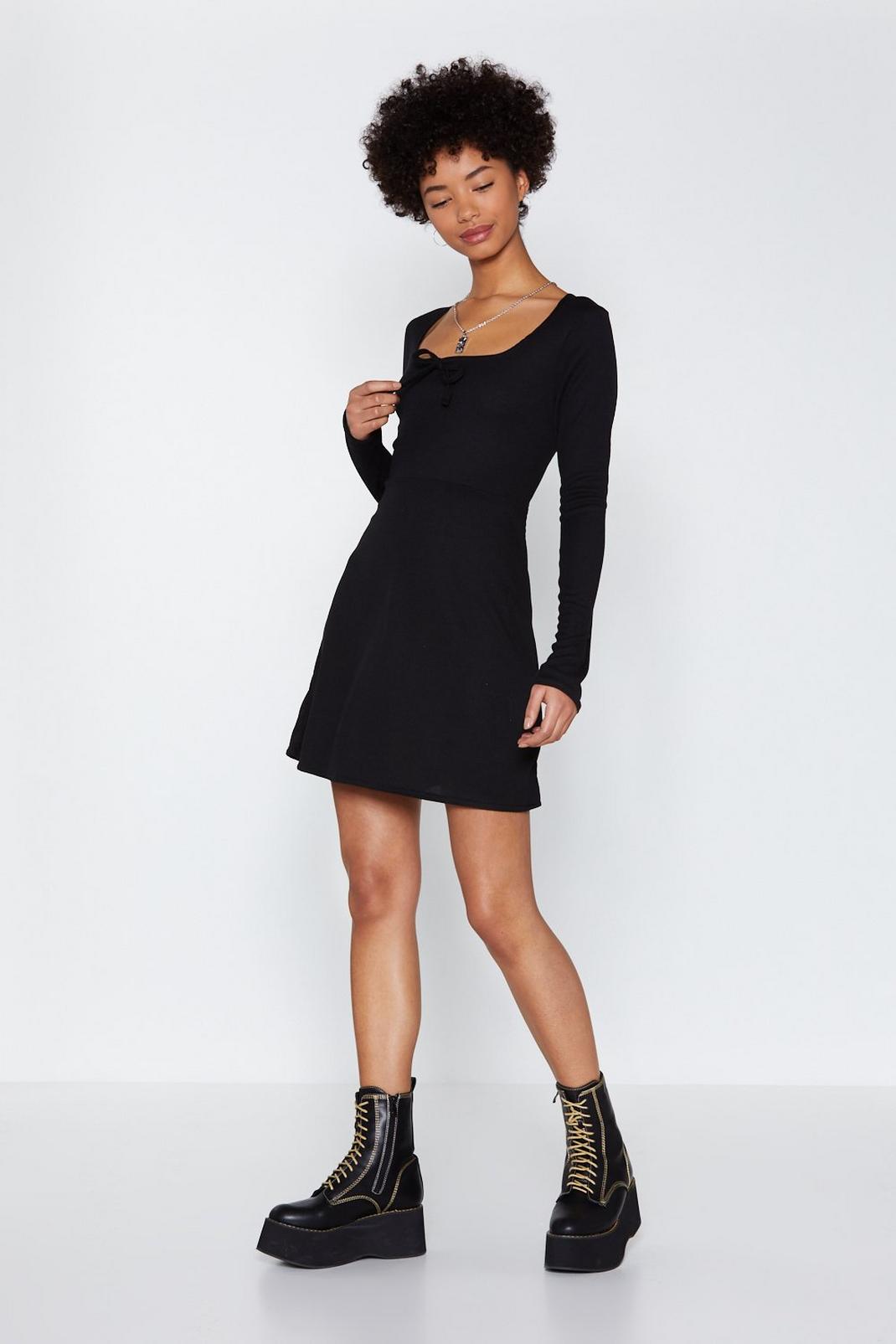 Ready Steady Bow Ribbed Dress image number 1