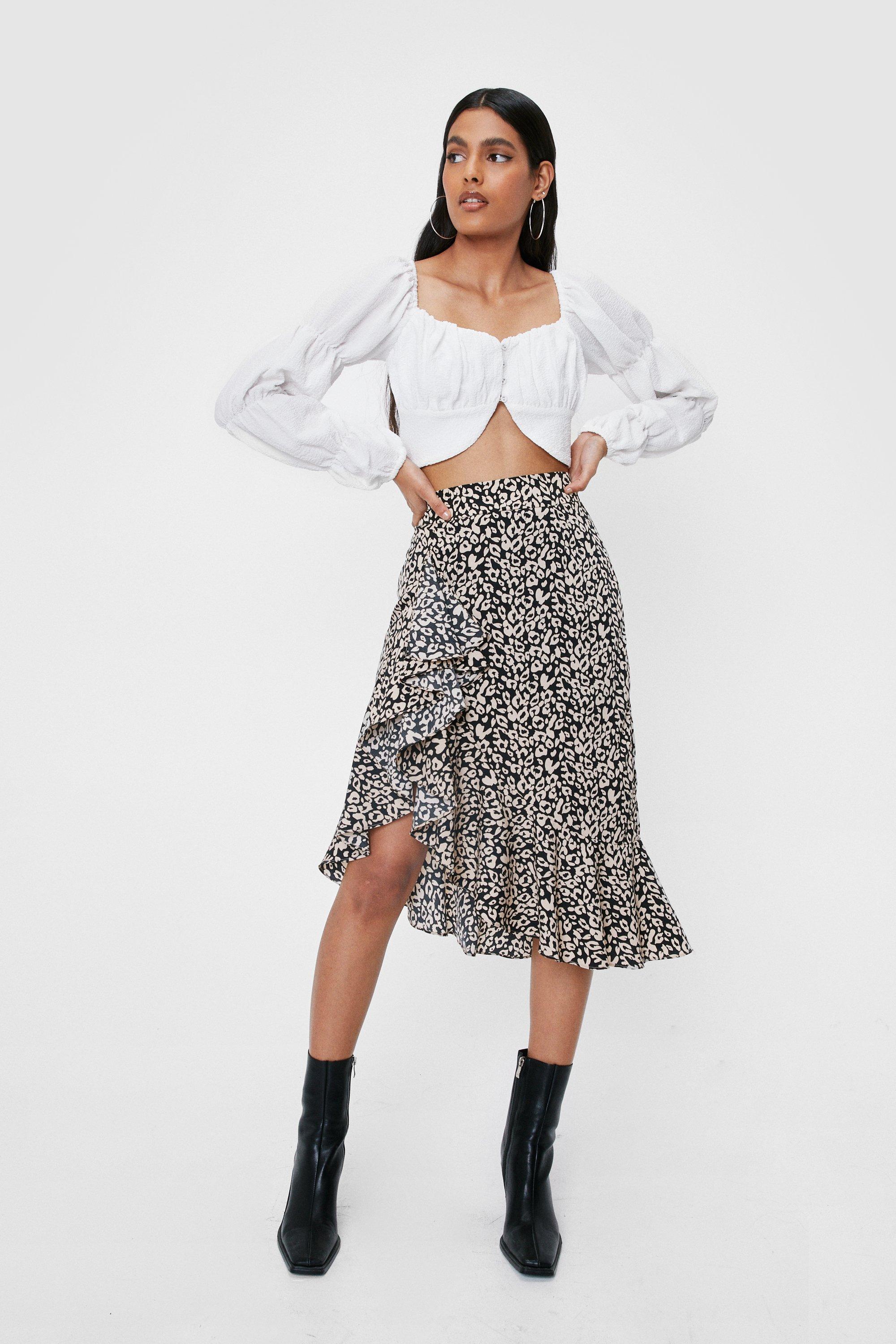 frill trim skirt