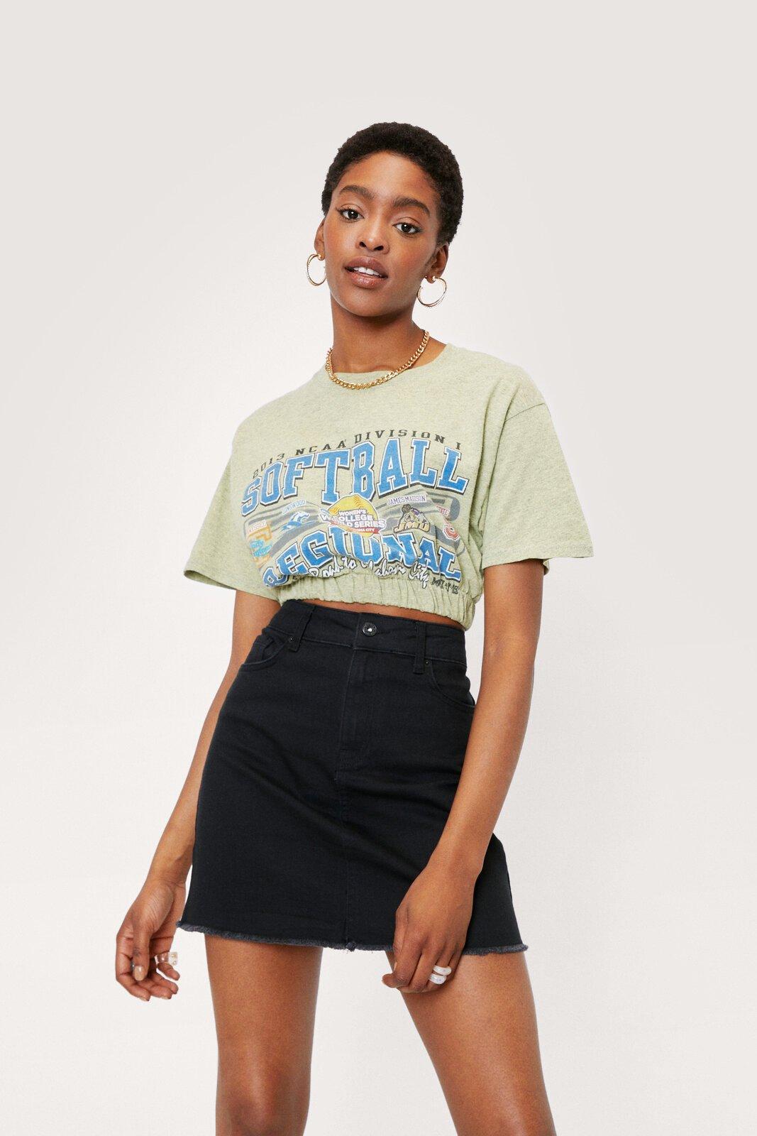 Black denim shop skirt nasty gal