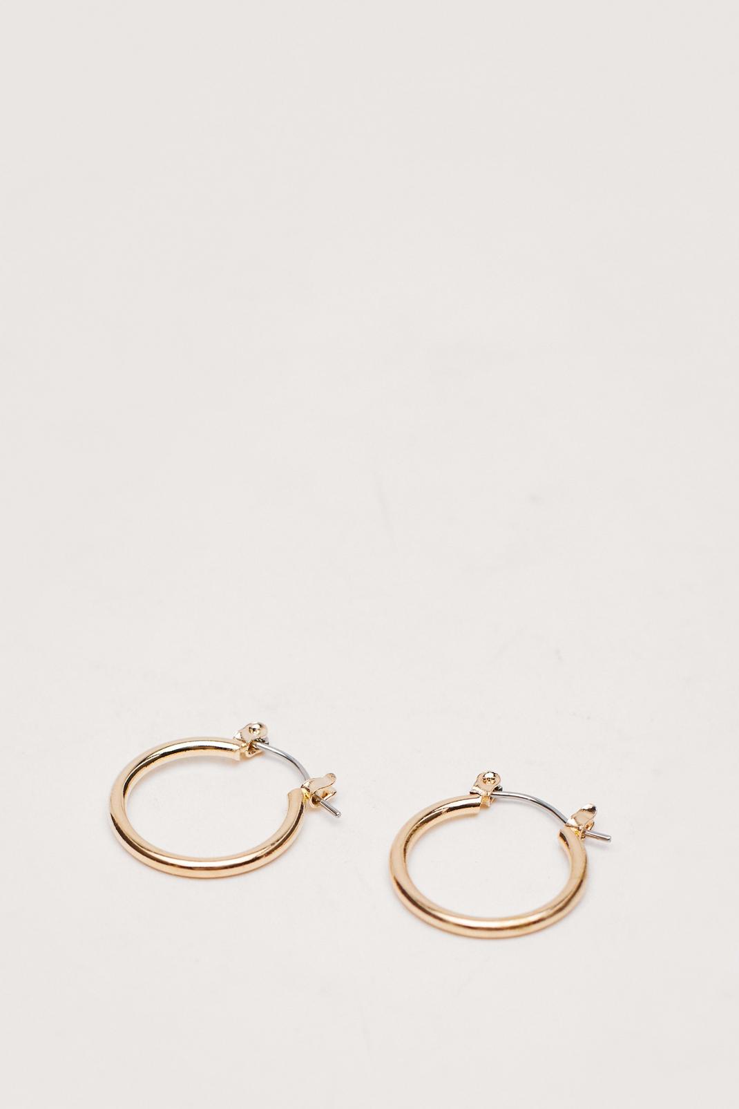 Gold Dainty Medium Hoop Earrings image number 1