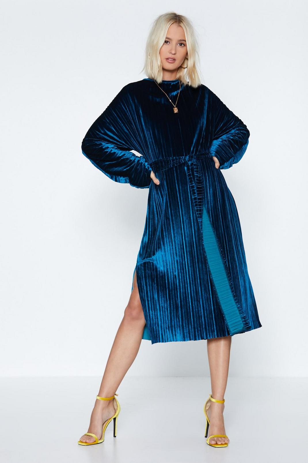 Get in Touch Velvet Midi Dress image number 1