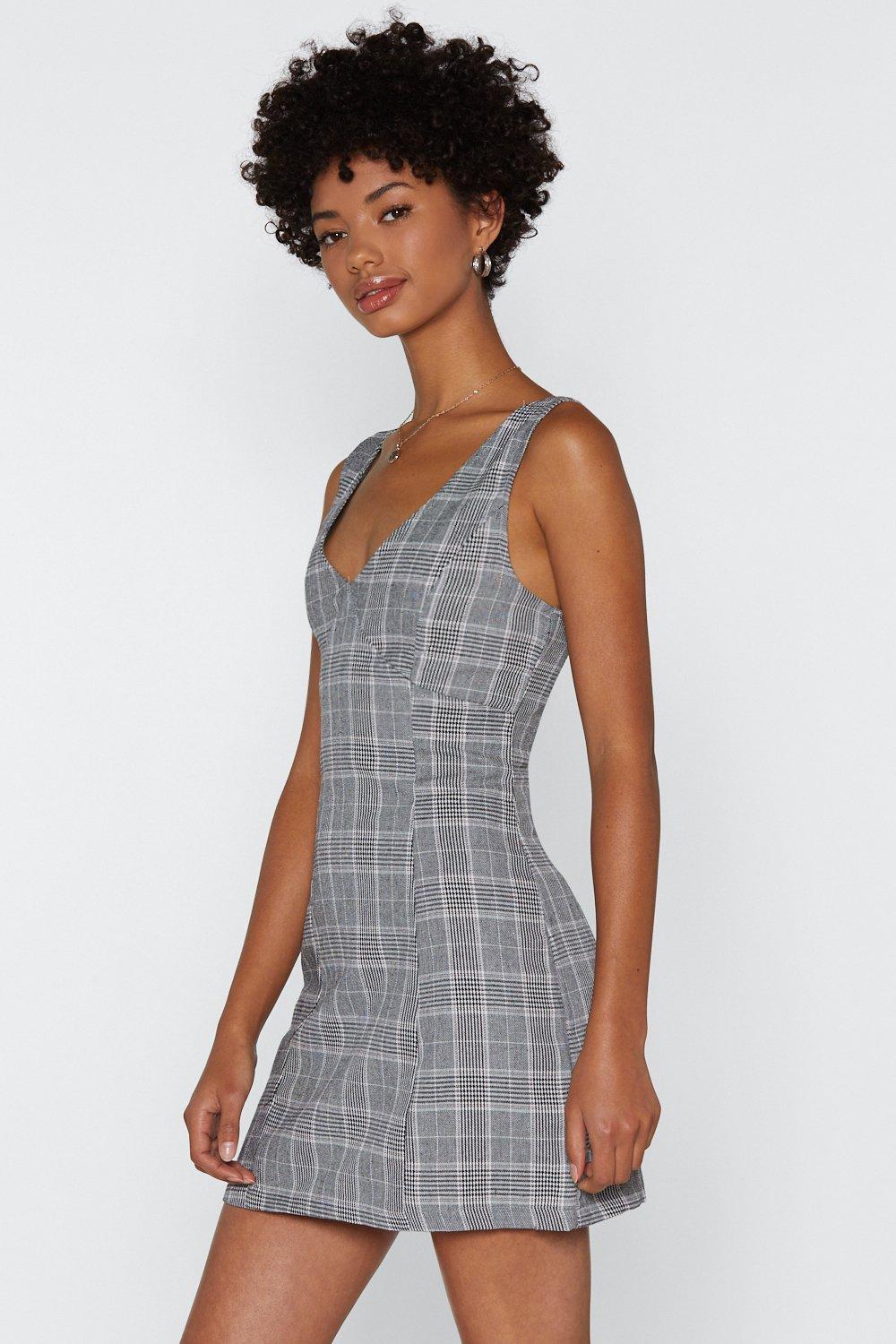 Nasty gal plaid dress best sale