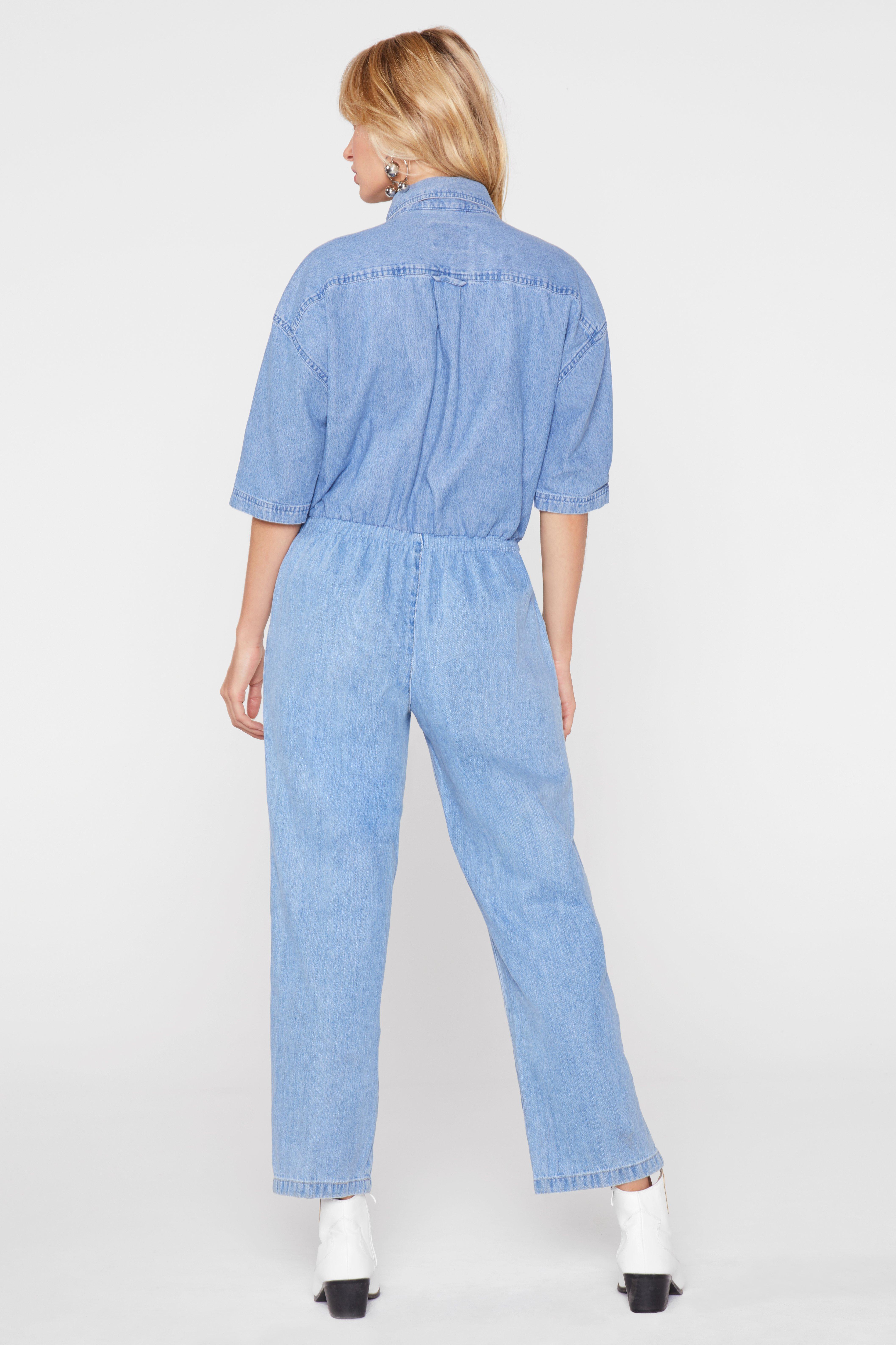 Cropped store boiler suit