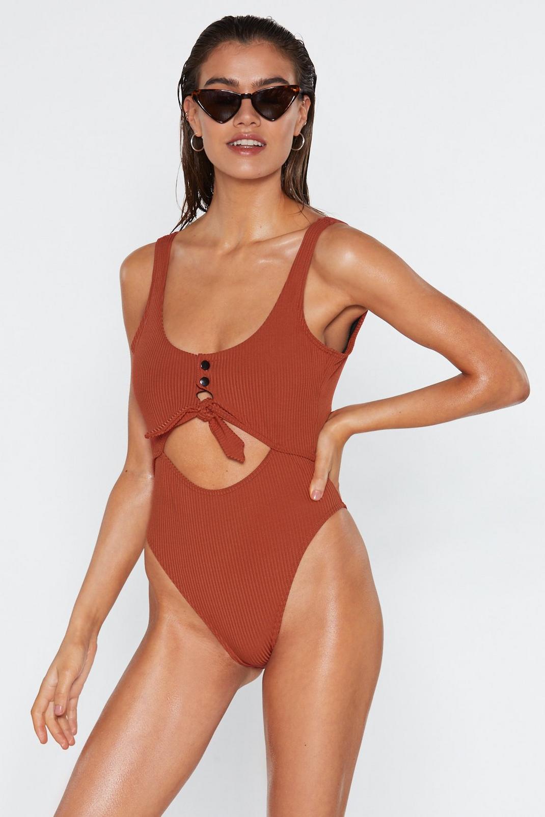Meet Me in the Middle Cut-Out Swimsuit image number 1