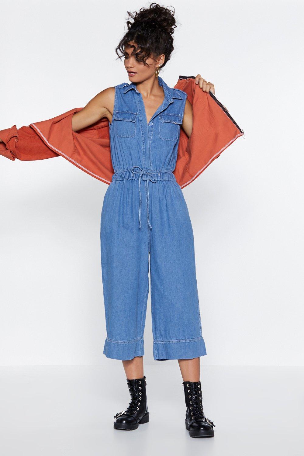 denim jumpsuit nasty gal