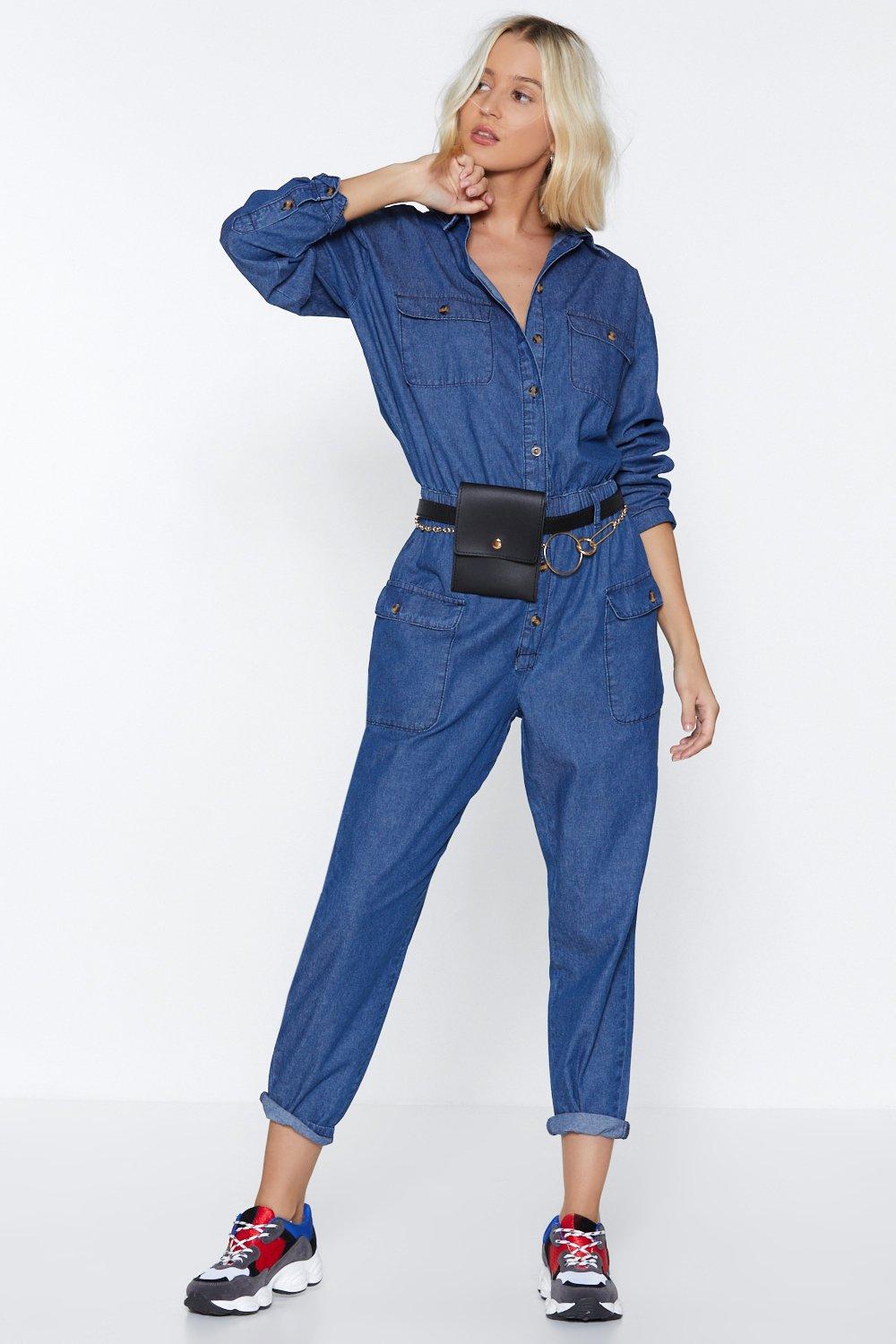 nasty gal denim jumpsuit