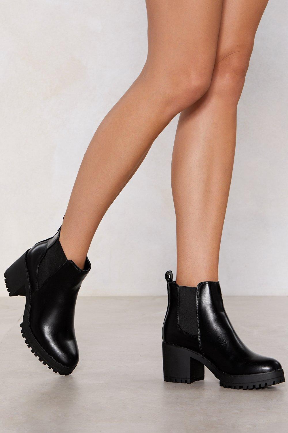 Chunky Block Heel Ankle Boots