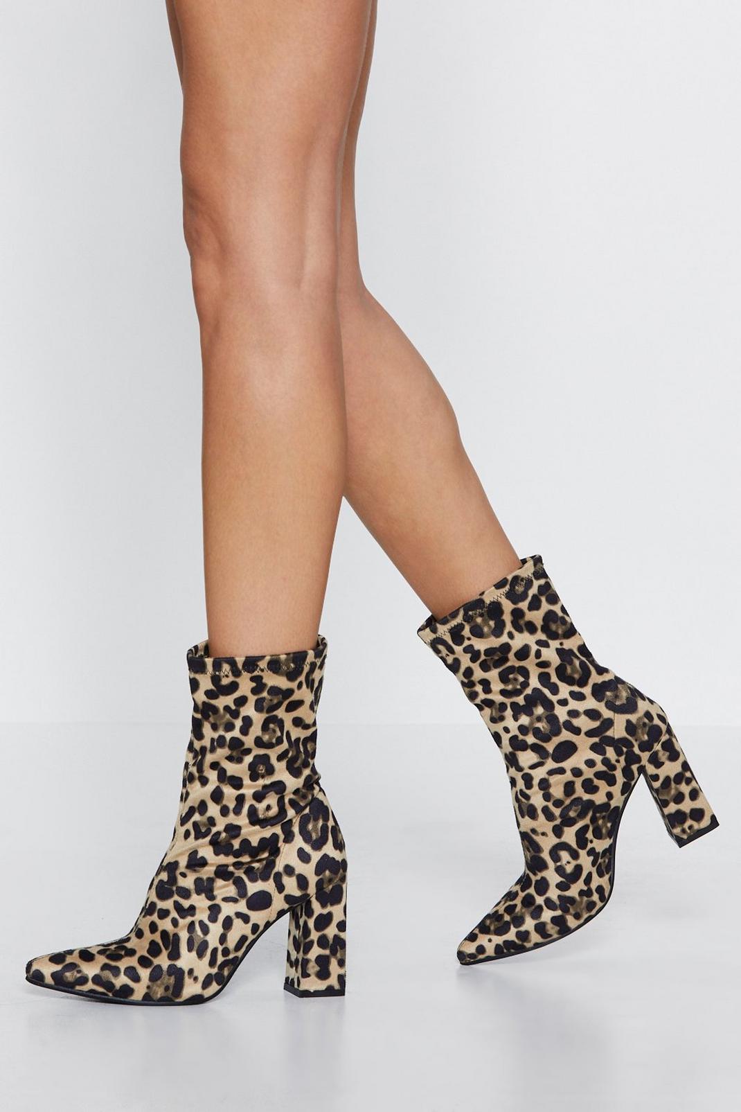 It's a Long Way to the Top Leopard Sock Boot image number 1